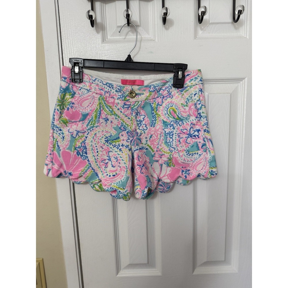 Lilly Pulitzer Women Buttercup Knit Short Multicolor Flock Full Of Fun Size 2